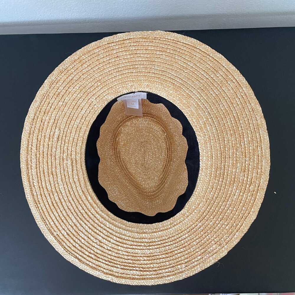 EUC Brixton Joanna Hat Straw Beach Sun Hat UPF 50 Size Medium in Honey - Picture 12 of 14